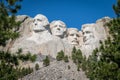 The Carved Busts of George Washington, Thomas Jefferson, Theodore Ã¢â¬ÅTeddyÃ¢â¬Â Roosevelt, and Abraham Lincoln at Mount Rushmore Royalty Free Stock Photo